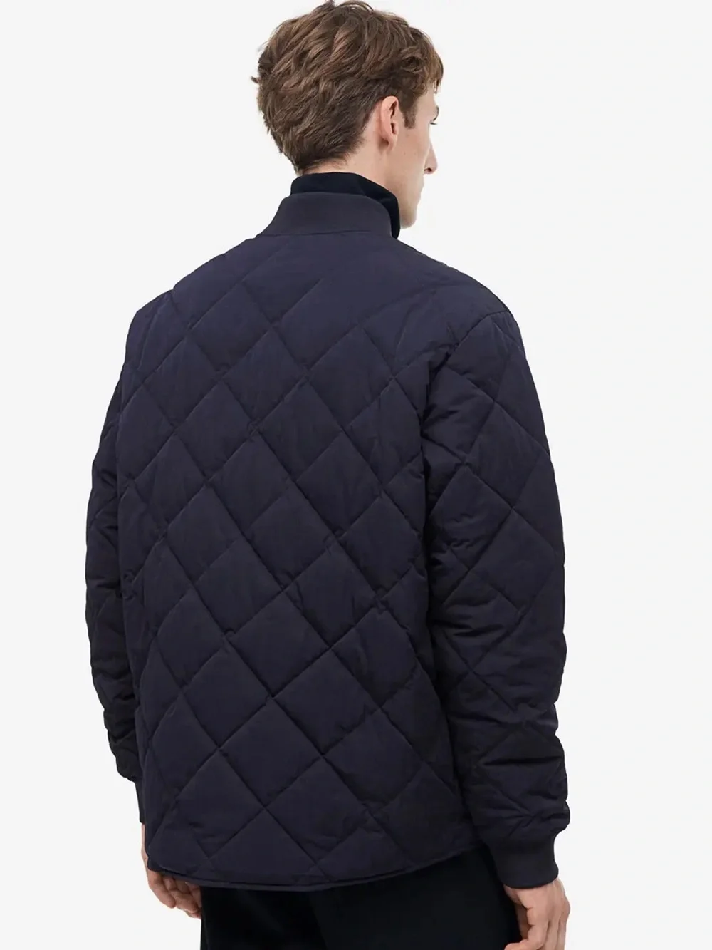 H&M Quilted Bomber Jacket in Navy NWOT Size L